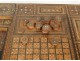 Syrian game table inlaid mother of pearl intarsia wood chips twentieth century