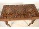 Syrian game table inlaid mother of pearl intarsia wood chips twentieth century