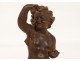 Clay sculpture wildlife young satyr H.Angel terracota nineteenth century