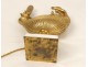 Gilt bronze lamp oil lamp Aladin woman ouvet ancient marble XIXth century