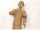 Statue carved polychrome wood man monk character eighteenth century Italy