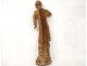 Statue carved polychrome wood man monk character eighteenth century Italy