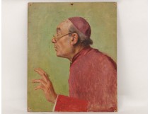 HSP painting portrait prelate Cardinal Francesco Brunery nineteenth century painting