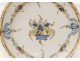 Grand plat faïence Delft bouquet fleurs fruits XVIIIème siècle