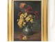 HST tableau bouquet fleurs chrysanthèmes nature morte Muller XIXème siècle