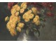 HST tableau bouquet fleurs chrysanthèmes nature morte Muller XIXème siècle