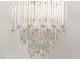 Suspension chandelier vintage gold metal crystal glass knives twentieth century