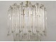 Suspension chandelier vintage gold metal crystal glass knives twentieth century