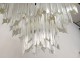 Suspension chandelier vintage gold metal crystal glass knives twentieth century