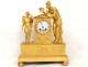 Clock gilt bronze cherub cupid woman antique clock First Empire XIX