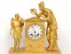 Clock gilt bronze cherub cupid woman antique clock First Empire XIX