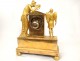 Clock gilt bronze cherub cupid woman antique clock First Empire XIX