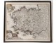 Watercolor map Britain signed etching Homann Ducatus Britaniae XVIII