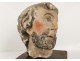 Religious Saint Sculpture head character polychrome stone sixteenth seventeenth