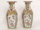 Pair of porcelain vases Canton Chinese characters female dragons nineteenth birds