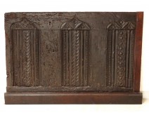 Wooden trunk facade carved woodwork antique french sixteenth century decor