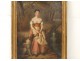 HST painting portrait young woman dog waterfall landscape nineteenth French School