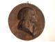 Medal bas-relief bronze plaque portrait Marat Freemason nineteenth century