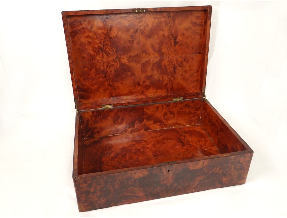 Large antique cedar wood casket box casket french nineteenth century