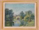 HSP landscape painting along the Seine River Alfred Veillet trees painting twentieth