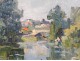 HSP landscape painting along the Seine River Alfred Veillet trees painting twentieth