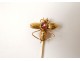 Pin 18K solid gold tie bee garnet gold eagle head twentieth century