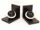 Pair of wooden bookends planet Saturn Ebony Art Deco antique french XX