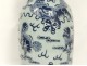 Grand vase porcelaine chinoise blanc-bleu lions chiens Fô Chine XIXè siècle