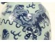 Grand vase porcelaine chinoise blanc-bleu lions chiens Fô Chine XIXè siècle