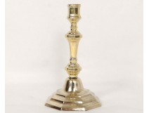 Bougeoir flambeau Louis XIV bronze pans coupés candlestick XVIIIème siècle