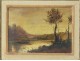 HST Table fisherman boat river landscape painting Paul Mulliez twentieth century