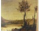 HST Table fisherman boat river landscape painting Paul Mulliez twentieth century