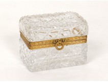 Small crystal box box carved gilt bronze flowers crown nineteenth century