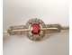 18K solid gold jewel brooch small rubies gold diamond brooch twentieth century