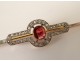 18K solid gold jewel brooch small rubies gold diamond brooch twentieth century