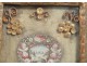 Reliquary paperolle carved gilded frame flowers landscape reliquary 18th