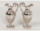 Pair silver plate cruet old man goldsmith Thierry 366gr XIX