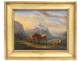 HST mountain landscape herd cows Ecole Suisse Italian painting XIX