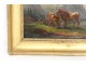 HST mountain landscape herd cows Ecole Suisse Italian painting XIX