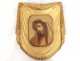 Wooden frame stuccoed golden shroud Shroud Christ portrait frame XIX