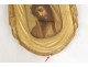 Wooden frame stuccoed golden shroud Shroud Christ portrait frame XIX