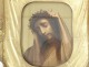 Wooden frame stuccoed golden shroud Shroud Christ portrait frame XIX