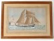 Rare blech boat schooner La Vendée Gilbert Pajot Sables d&#39;Olonne twentieth