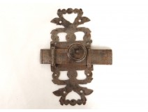 Door latch old antique wrought iron fitting french thumb latch XVII