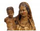 Sculpture Madonna and Child Jesus wooden carved gilded Spanish eighteenth century