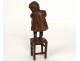 Bronze sculpture Juan Clara small chair girl child girl flesh twentieth century