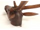 Wooden deer head sculpture carved Black Forest nineteenth trophy horns