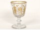 Charles X crystal goblet engraved gilt flowers nineteenth century Baccarat