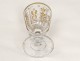 Charles X crystal goblet engraved gilt flowers nineteenth century Baccarat