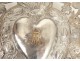 Ex-voto heart of Mary devotion silver metal heads cherubs nineteenth century